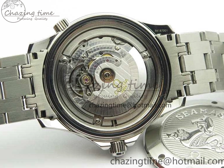 0816 Flexible Seamaster 300M SS OMF 1:1 Best Edition Black Dial Matt Black Ceramic Bezel On SS Bracelet A 8147